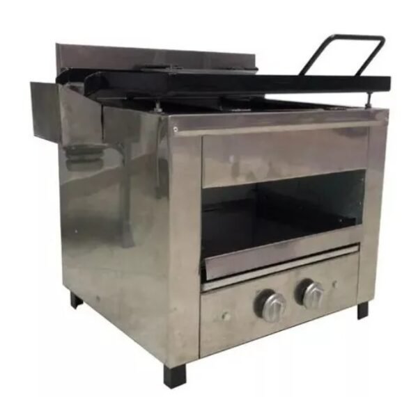 Chivitera Con Plancha Prensa Y Gratinador 2 Quemadores DEMET