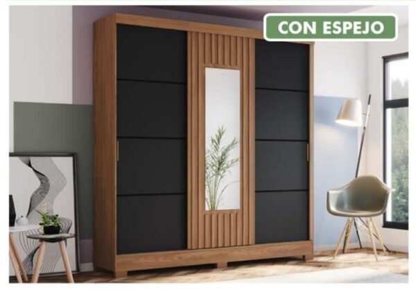 ROPERO MELI- 3 PUERTAS CORREDIZAS 2 CAJONES