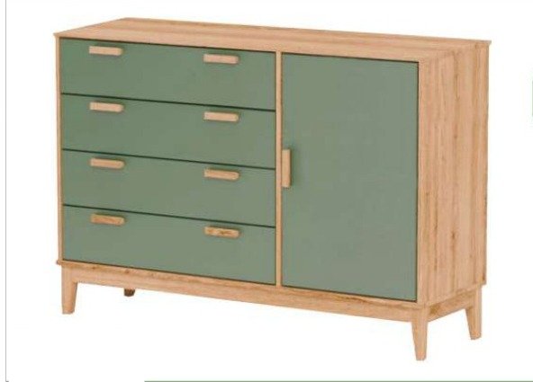 CÓMODA 4 CAJONES 1 PUERTA